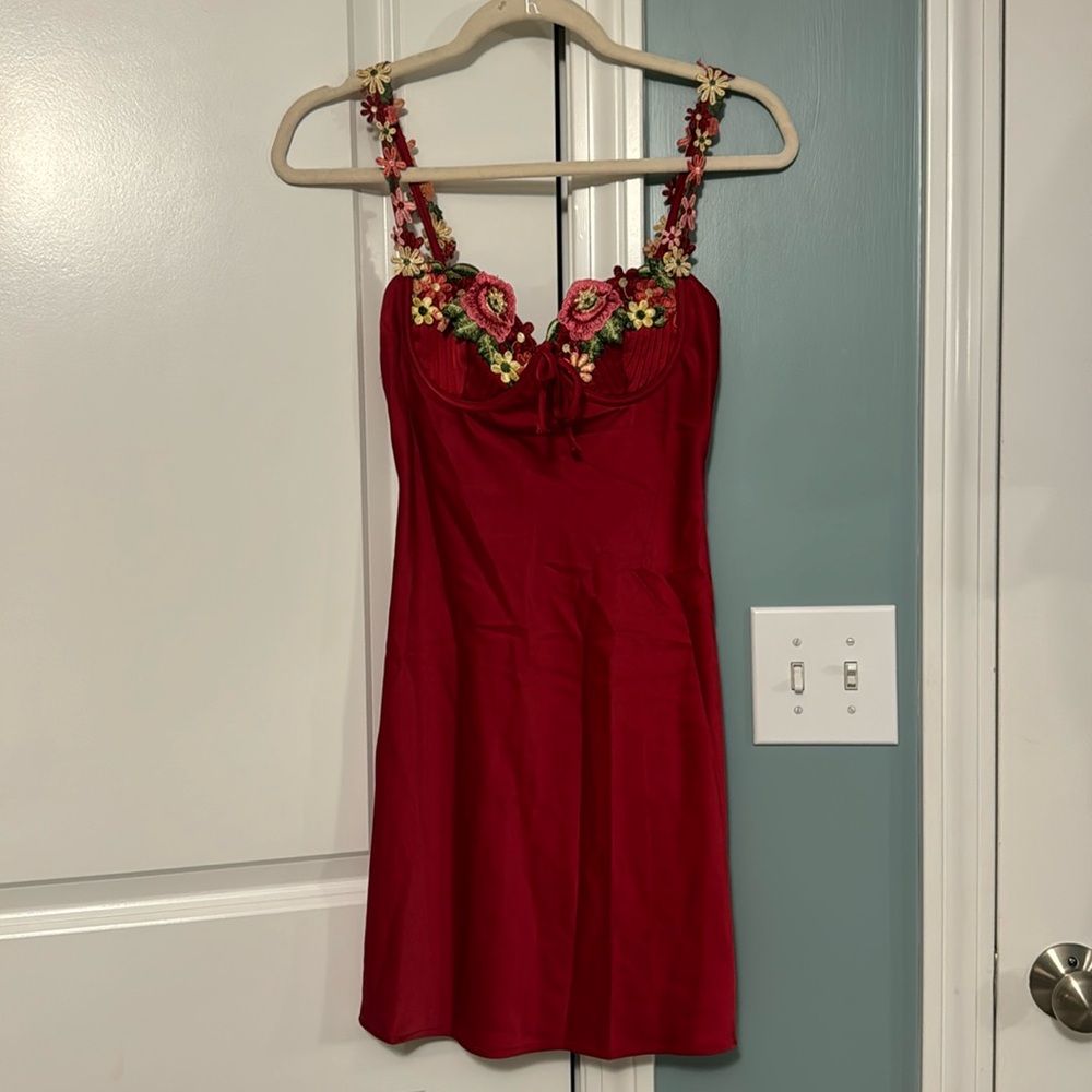 Red mini dress
